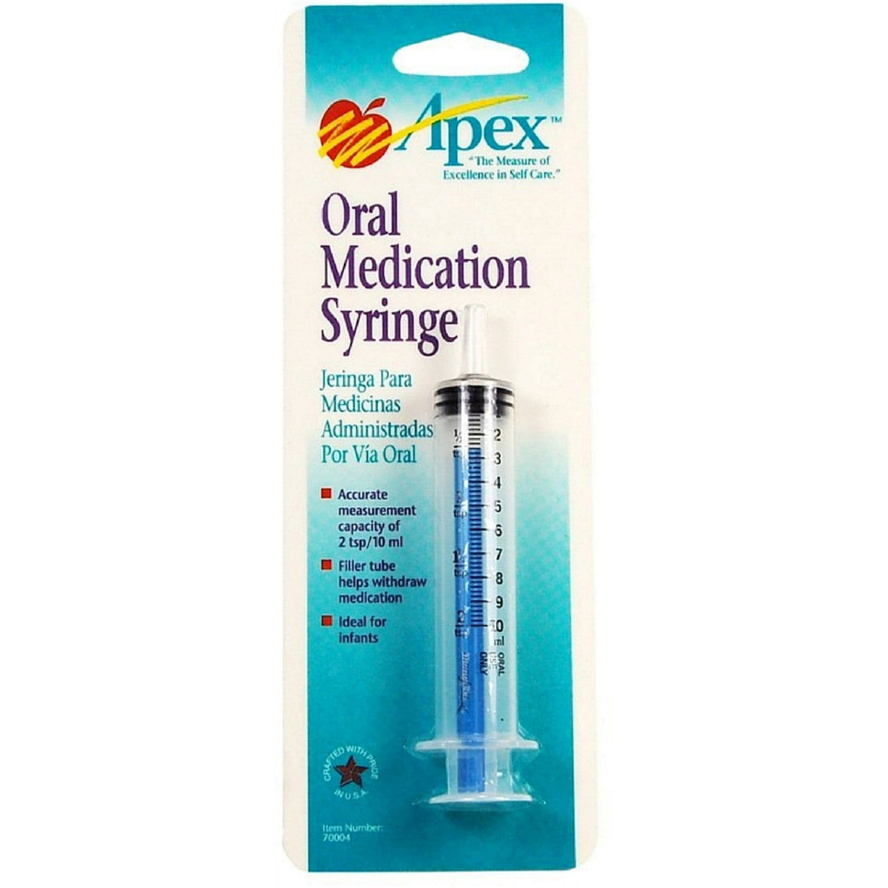 Apex Oral Syringe Medicine Medication With Filler Tube - 10 Ml